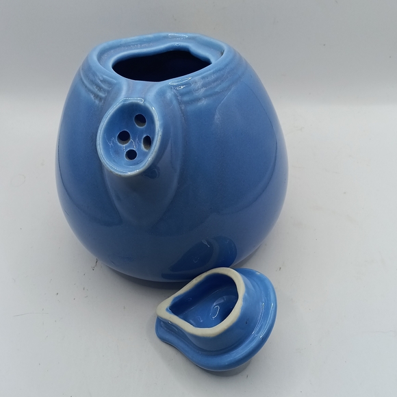Hall Blue Ceramic Teapot with Floral Lid - Picture 5 of 7